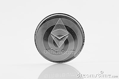 Gold Etherium Token with white background Editorial Stock Photo
