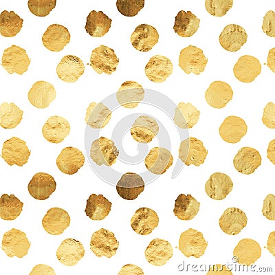 Gold Faux Foil Metallic Dots Stock Photo