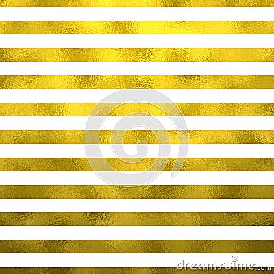 Gold Faux Foil Metallic Horizontal Stripes White Background Stock Photo