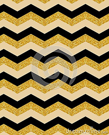 Gold Faux Glitter missoni Pattern Stock Photo