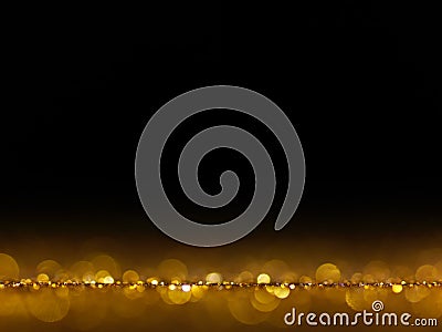 Gold Festive Christmas elegant abstract background with bokeh lights. Stock Photo