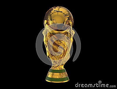 Gold FIFA world cup trophy showing African map Cartoon Illustration