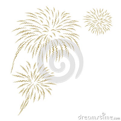 Gold fireworks on white background vector illustration Vector Illustration