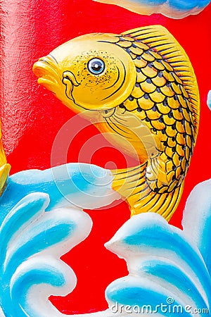 Gold fish at Chinese temple Stock Photo