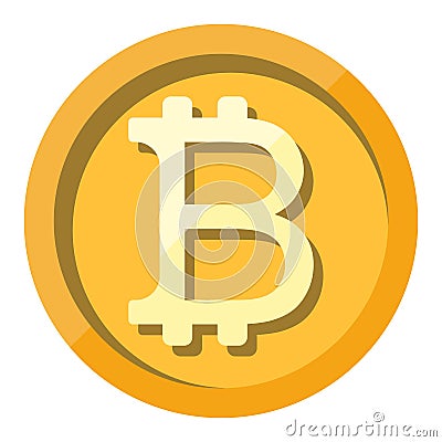 Gold Flat bitcoin icon. Bitcoin Digital money vector illustration Vector Illustration