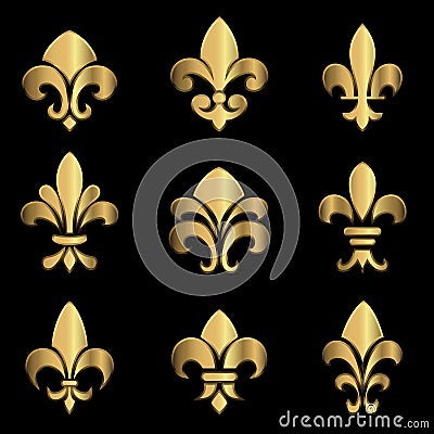 Gold Fleur De Lis Vector Illustration