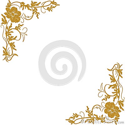 Gold floral corners Stock Photo