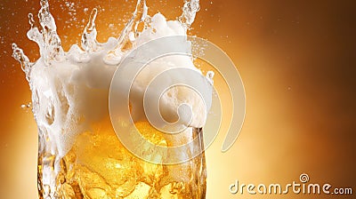 gold foam beer drink foam Cartoon Illustration