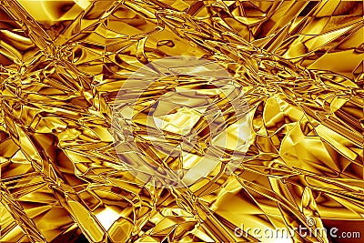 Gold foil abstract crinkled texture Stock Photo