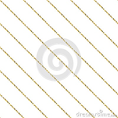 Gold foil glitter line stripes seamless pattern. Vector Illustration