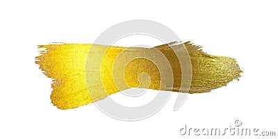 Gold Foil Illustration. Watercolor Texture Paint Stain Abstract Shining Brush Stroke for you Amazing Design Project. White Stock Photo