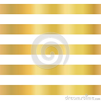 Gold foil stripe seamless vector background. Horizontal gold lines on white pattern. Elegant, simple, luxurious design for Vector Illustration