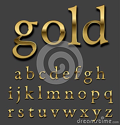 Gold font Vector Illustration