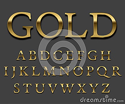 Gold font Vector Illustration