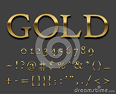 Gold font Vector Illustration