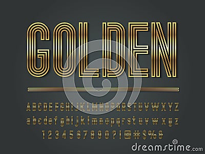 Gold font Vector Illustration