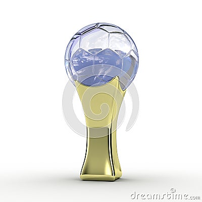 Gold football trophy Stock Photo