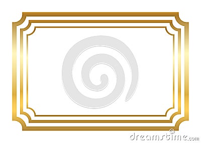 Gold frame. Beautiful simple golden style Vector Illustration