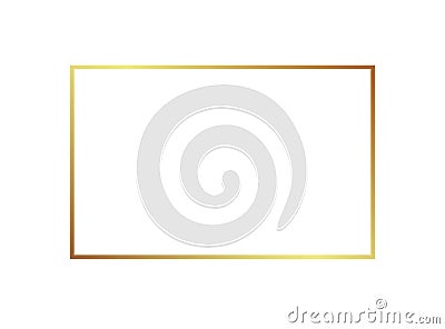 Gold frame border golden vector thin boarder square element Vector Illustration