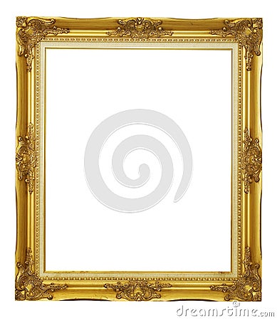 Gold frame isolated Stock Photo