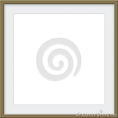 Gold frame mockup matted picture frame Stock Photo