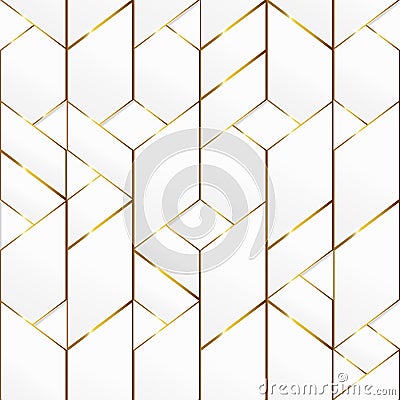 Gold frame mosaic seamless pattern Vector Illustration