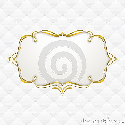 Gold frame with seamless upholstery texture Vector Illustration