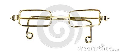 Gold Framed Doll Glasses Stock Photo