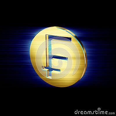 Gold franc symbol Stock Photo