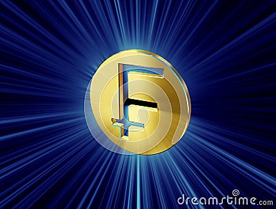 Gold franc symbol Stock Photo