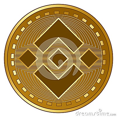 Gold futuristic binance cryptocurrency coin vector illustration Vector Illustration