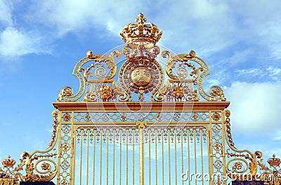 Gold gate - Palace of Versailles Stock Photo