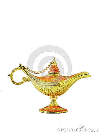 Gold Genie Lamp Stock Photo