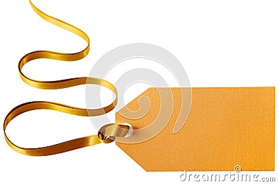 Gold gift tag Stock Photo