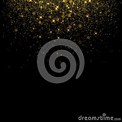 Gold glitter background with sparkle shine confetti. Vector Illustration