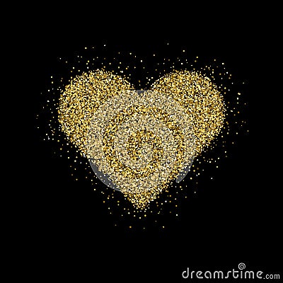 Gold glitter Christmas tree Vector Illustration