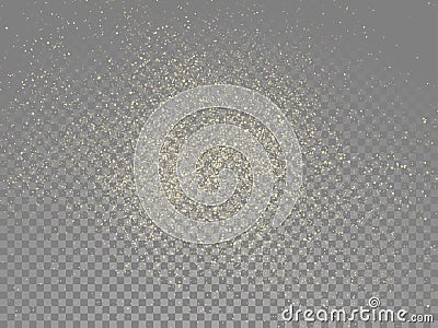 Gold glitter dust trail vector transparent Vector Illustration