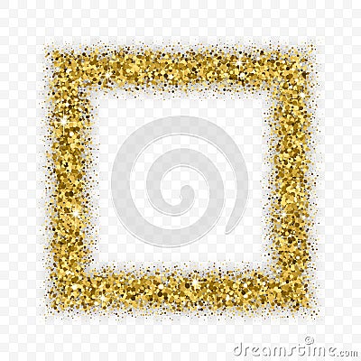 Gold Glitter Frame With Bland Shadows Vector Illustration