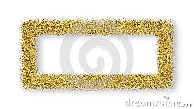 Gold Glitter Frame With Bland Shadows Vector Illustration