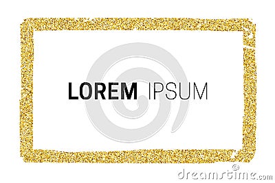 Gold glitter frame Vector Illustration