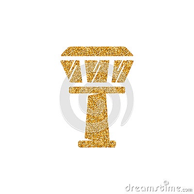 Gold Glitter Icon - Airport Tower Vector Illustration