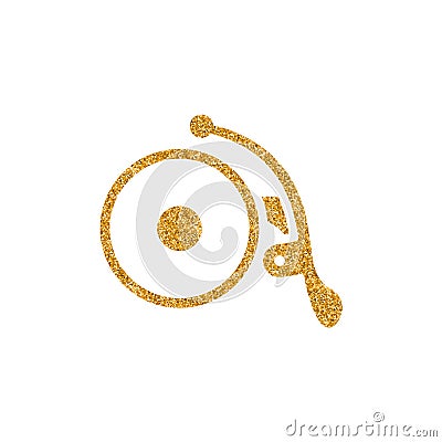 Gold Glitter Icon - Bicycle bell Vector Illustration
