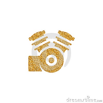 Gold Glitter Icon - Motorccycle machine Vector Illustration