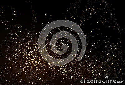 Gold glitter powder splash vector background Vector Illustration