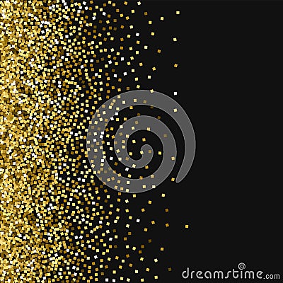 Gold glitter. Scatter left gradient with gold glitter Cartoon Illustration
