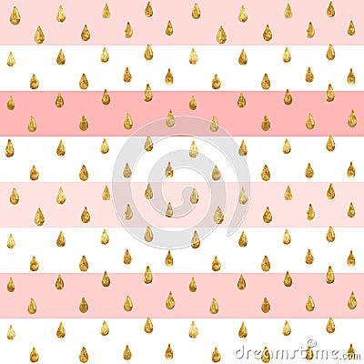 Gold glitter seamless pattern, striped background Vector Illustration