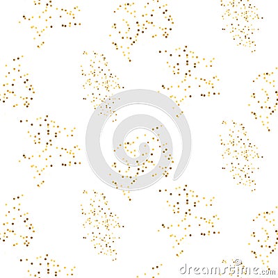 Gold glitter small placer seamless pattern. Vector Illustration