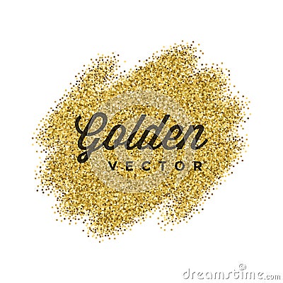 Gold Glitter Sparkles Bright Confetti Vector Background. Vector Illustration