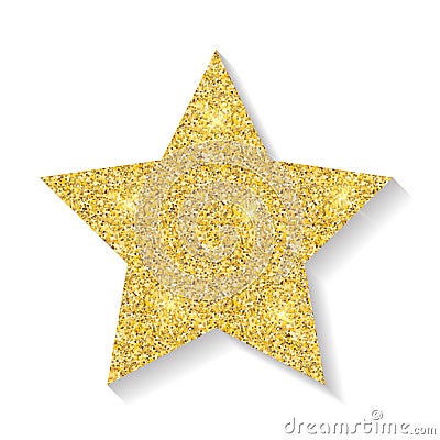 Gold glitter star icon isolated on white background. Vector Illustration Vector Illustration