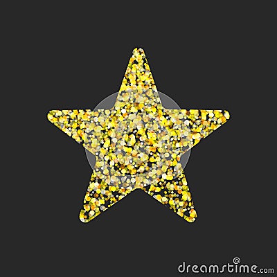 Gold glitter star. Vector Illustration